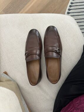Salvatore Ferragamo Brown Leather Bit Slip-On Loafers
